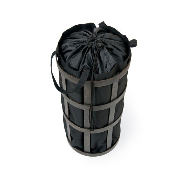 Cesto portabiancheria nero con borsa nera Cage - Wireworks-image-1