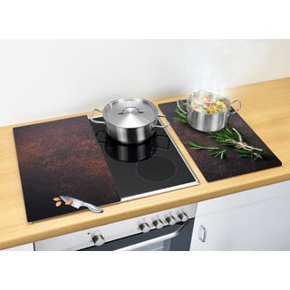 Decorwelt Lastra Di Copertura Per Piano Cottura In Vetro Di Sicurezza 60x52 Cm - Protezione Multiuso Per Cucine Elettriche E A Induzione - Tagliere, Sottopentola E Appoggio Extra - Colore Nero