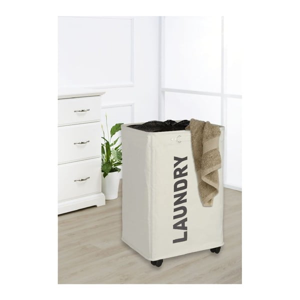 Cesto portabiancheria Quadro beige, 79,2 l Corno - Wenko-image-1