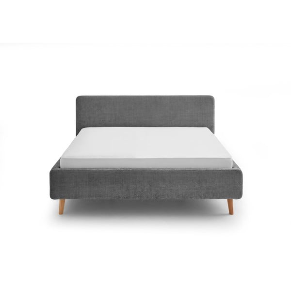 Letto matrimoniale imbottito grigio scuro rete non inclusa 160x200 cm Mattis – Meise Möbel-image-2