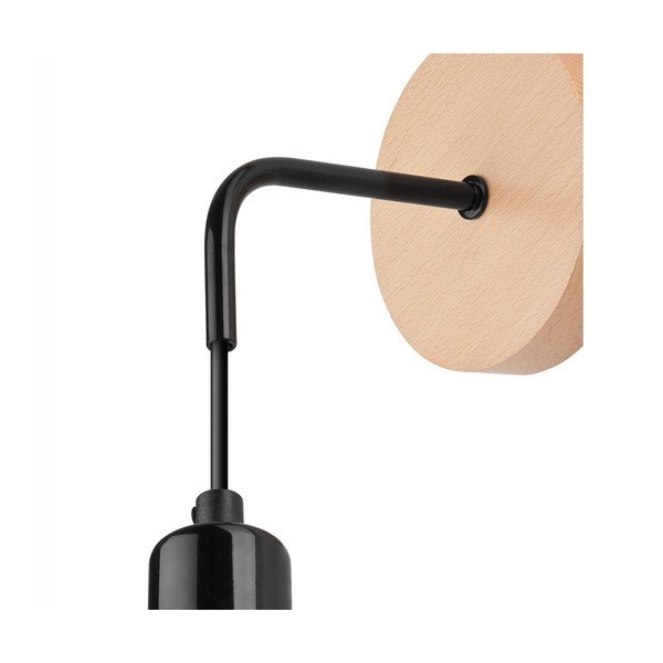 Lampada da parete nera/di colore naturale Orazio – LAMKUR-image-3