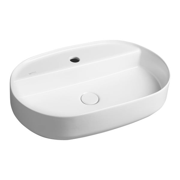 Lavabo bianco in ceramica 60x40 cm Infinity Oval – Sapho