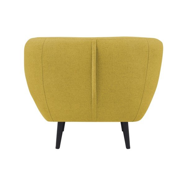 Poltrona gialla con gambe marroni Piemonte - Mazzini Sofas-image-1