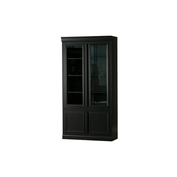 Vetrina nera in pino massiccio 110x215x44 cm Organize – WOOOD-image-1