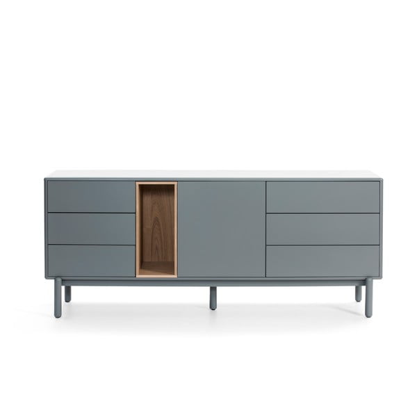 Cassettiera bassa blu-grigio 180x76 cm Corvo - Teulat