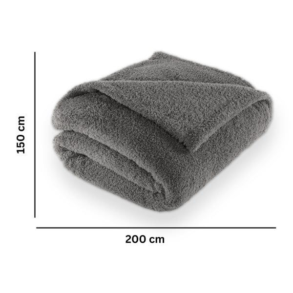 Coperta grigia in micropile 150x200 cm Cocoon – Tiseco Home Studio-image-2