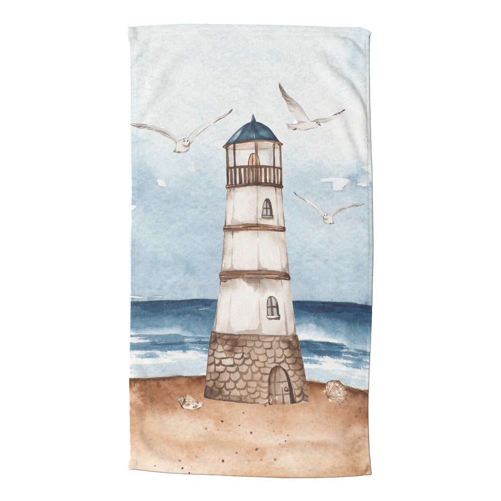Telo mare blu/marrone in velluto 100x180 cm Berlin – Good Morning | Asciugamani e teli da spiaggia
