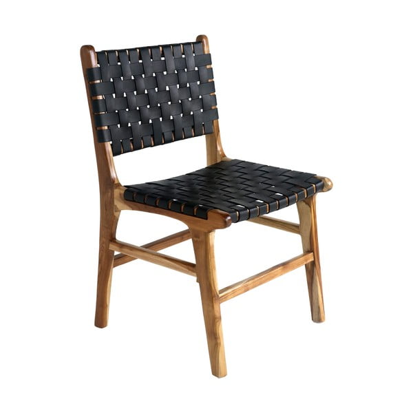 Sedie da pranzo nero-marrone in legno di teak in un set di 2 pezzi Perugia - House Nordic