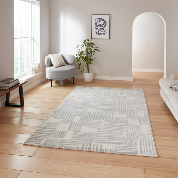 Tappeto in grigio chiaro 120x170 cm Blocks – Catherine Lansfield-image-2