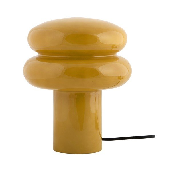 Lampada da tavolo giallo ocra in vetro (altezza totale 24 cm) Incesante – Leitmotiv