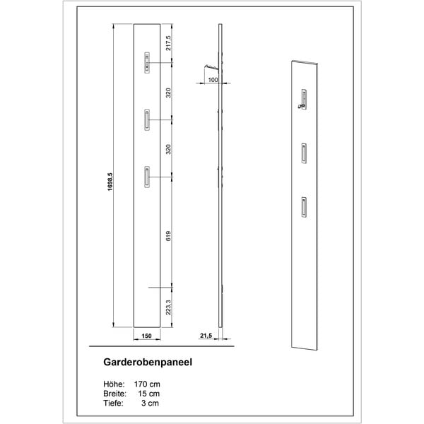 Appendiabiti da parete grigio e beige Utah - Germania-image-4