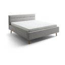 Letto matrimoniale imbottito grigio con contenitore con rete inclusa 180x200 cm Lotte – Meise Möbel