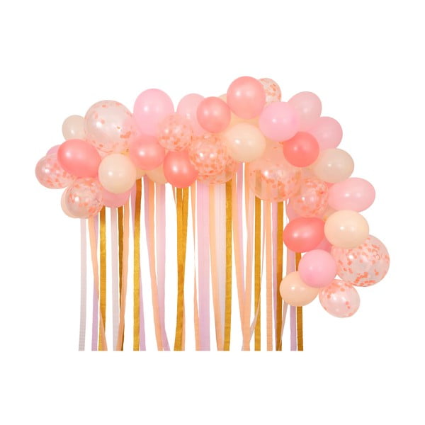 Accessori per feste in set da 50 pezzi Pink Balloon Arch & Streamer - Meri Meri