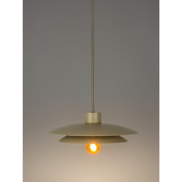 Lampadario beige in metallo ø 26,5 cm Wubbo – White Label-image-1