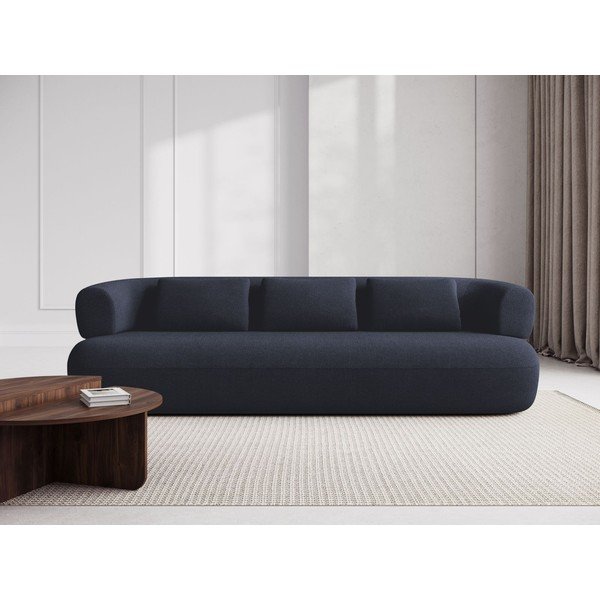 Divano blu scuro con rivestimento in bouclé 200 cm Jenny – Micadoni -image-1