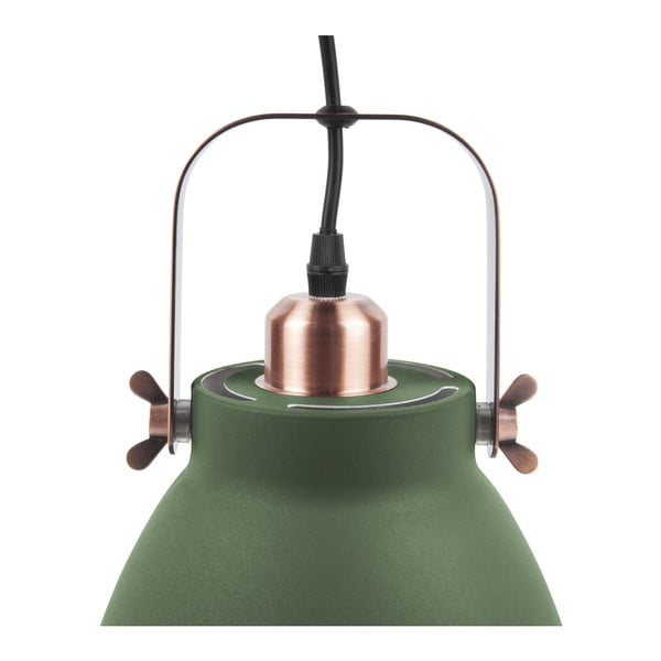 Zelené závěsné svítidlo s detaily v měděné barvě Leitmotiv Mingle, ⌀ 21 cm-image-2