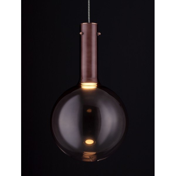Lampadario LED marrone in vetro con intensità regolabile ø 25 cm Nostos – Nova Luce-image-1