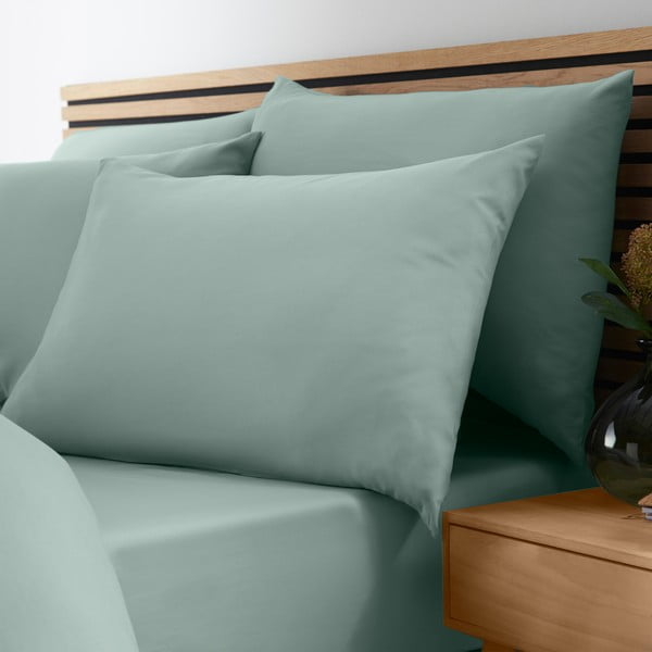 Lenzuolo con angoli verde in microfibra 185x200 cm So Soft Easy Iron – Catherine Lansfield-image-1