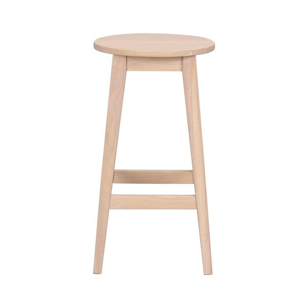 Sedia da bar di colore naturale in rovere massiccio (altezza della seduta 65 cm) Austin – Rowico-image-3