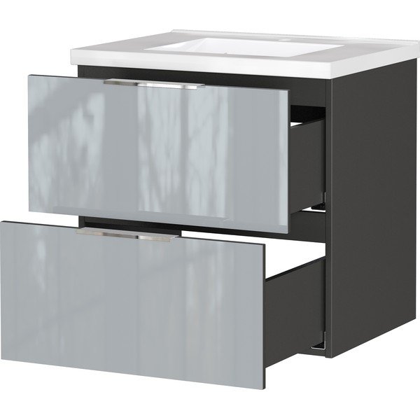 Mobile da lavabo grigio lucido da appendere 61x61 cm Celano – Germania-image-3
