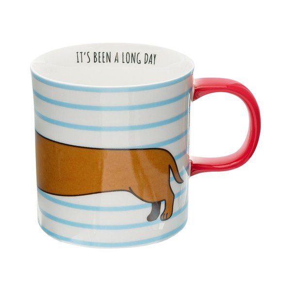 Tazza in porcellana blu-marrone 300 ml Sausage Dog - Sass & Belle-image-3