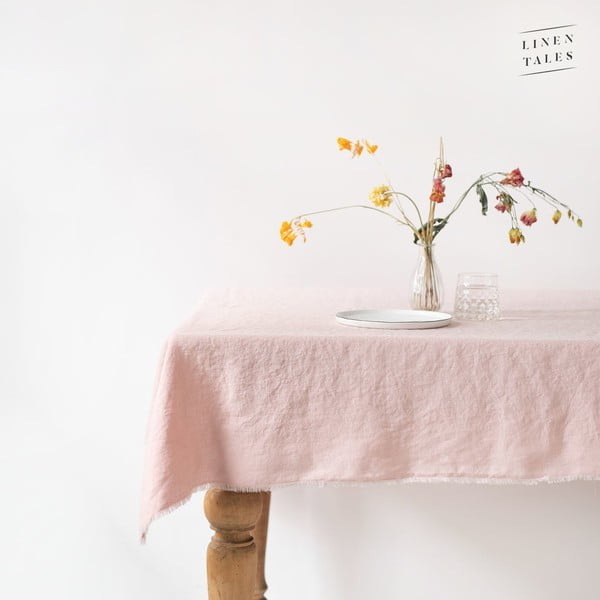 Tovaglia di lino 140x140 cm Misty Rose - Linen Tales-image-2
