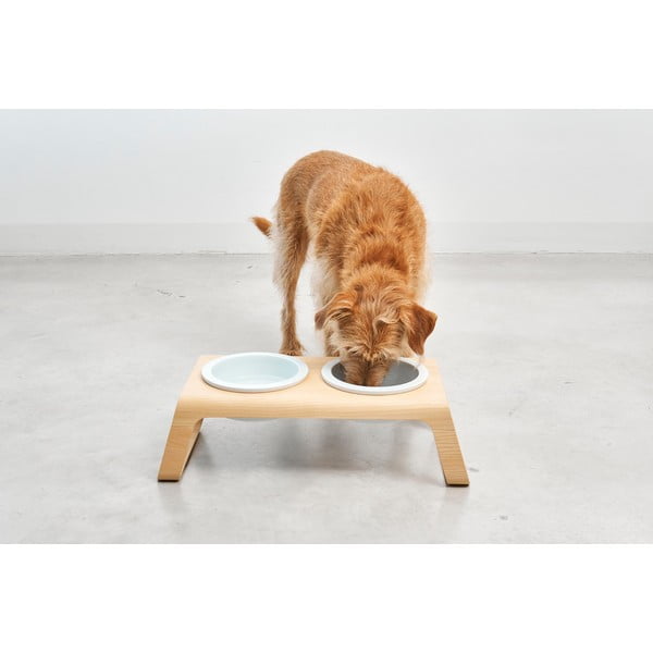 Set di ciotole con base rialzata per cani Desco Ash Natural M - MiaCara-image-3