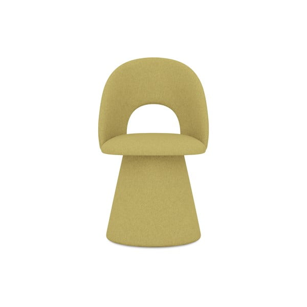 Sedia da pranzo gialla in imbottito Kalo – Makamii-image-1