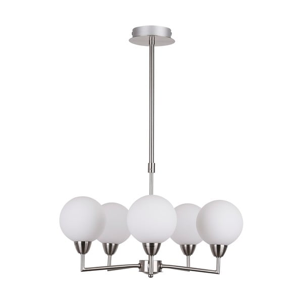 Lampada a sospensione in argento con paralume in vetro Logos - Candellux Lighting