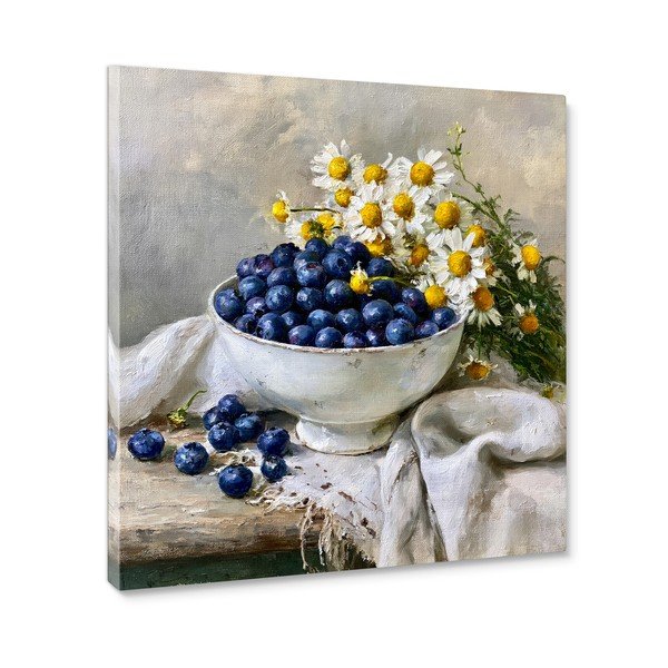 Dipinto stampato dipinto su tela 32x32 cm Blueberry Bowl – Styler-image-3
