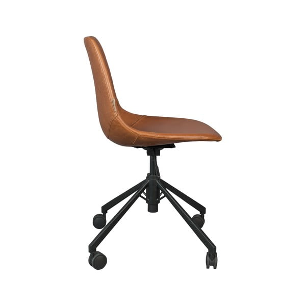 Sedia da ufficio marrone su ruote Franky - Dutchbone-image-4