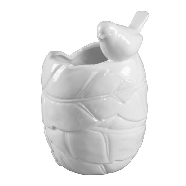 Vaso in ceramica bianco pasquale - Mauro Ferretti