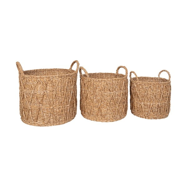 Set di cesti in erba marina 3 pz ø 32x30 cm Krabi – House Nordic