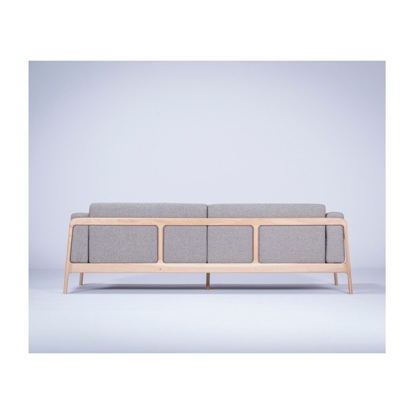 Divano grigio con struttura in rovere massiccio, 240 cm Fawn - Gazzda-image-3
