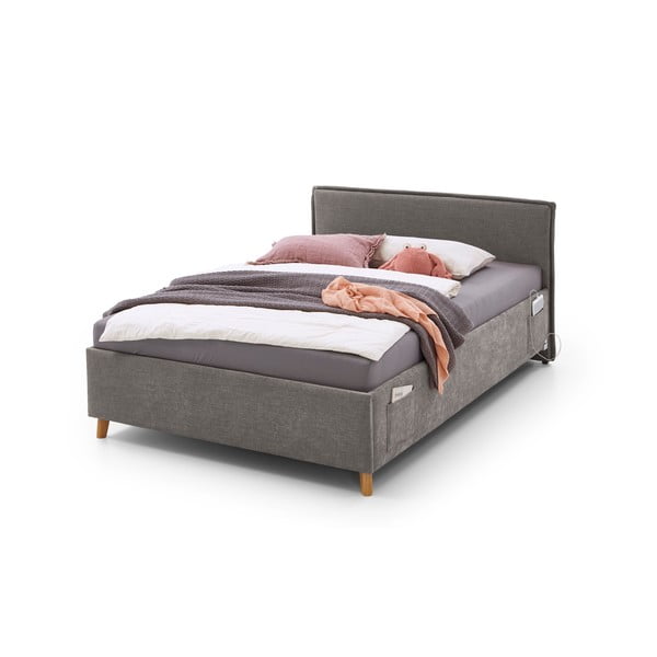Letto da bambini grigio imbottito rete non inclusa 120x200 cm Fun – Meise Möbel-image-2