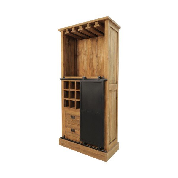 Portabottiglie in legno di teak per 18 bottiglie, 84x177 cm Blackburn - HSM collection-image-3