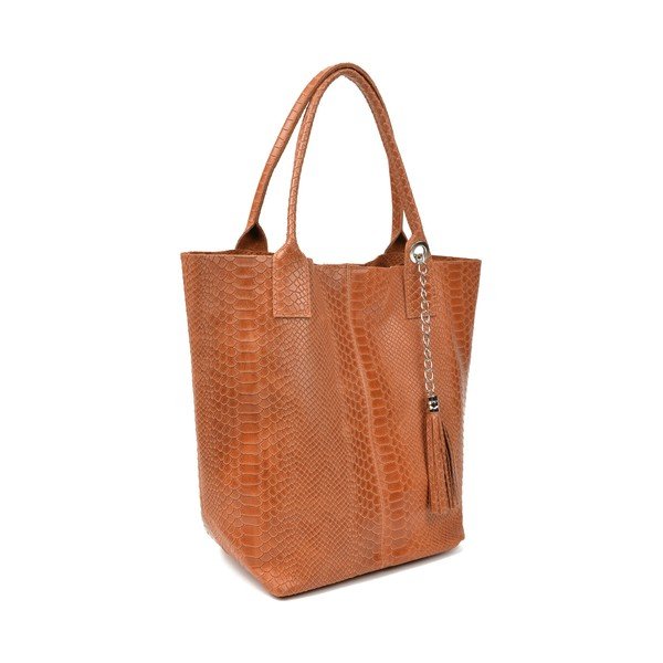 Borsa shopper Lola in pelle marrone cognac - Renata Corsi-image-2
