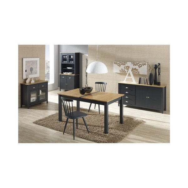 Tavolo da pranzo pieghevole grigio antracite in legno di pino massiccio Jade, 150 x 85 cm - Marckeric-image-2