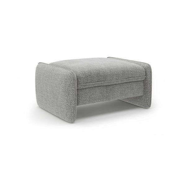 Poggiapiedi grigio chiaro con rivestimento in ciniglia Georgia – Micadoni 