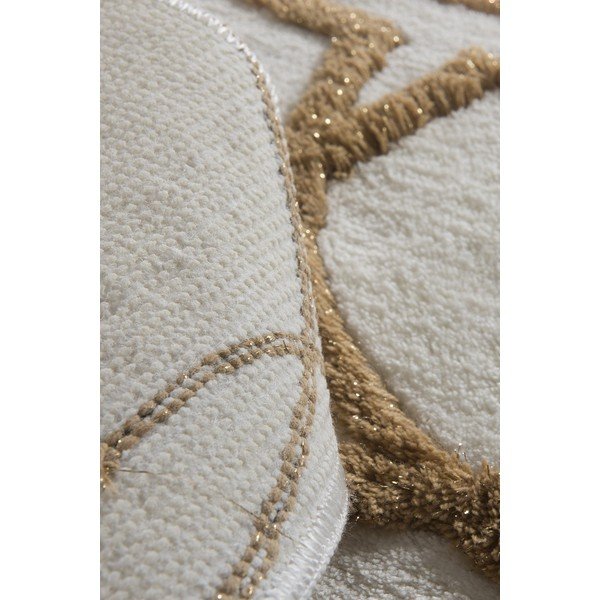Set di 3 tappeti da bagno marrone e crema 100x60 cm Bonne - Foutastic-image-3