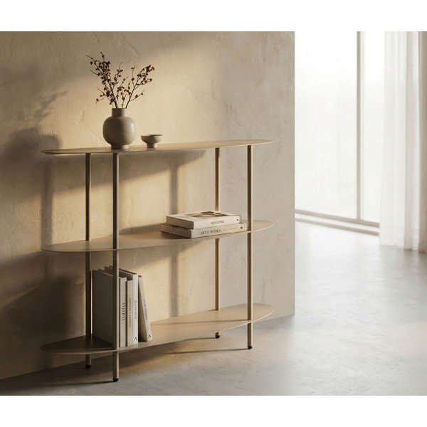 Tavolo consolle greige in metallo 28x90 cm Saturn – Mauro Ferretti-image-1