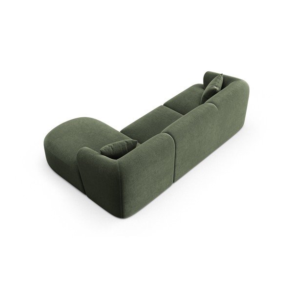 Divano angolare verde (con penisola a destra/con chaise lounge) con rivestimento in velluto Campi – Cosmopolitan Design-image-4