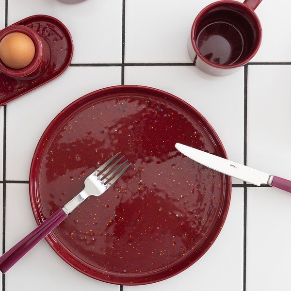 Piatto burgundy in porcellana ø 25 cm Fika – ONA-image-1