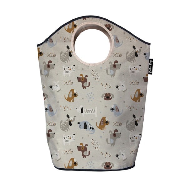 Cesto portagiochi per bambini in tessuto beige 57x26x70 cm Woof Woof - Butter Kings