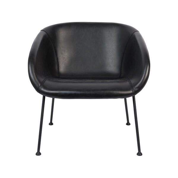 Poltrona in similpelle nera Feston - Zuiver-image-2