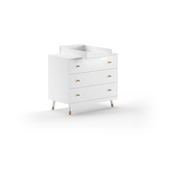 Cassettiera per bambini bianca con fasciatoio 100x100x74 cm Billy – Vipack