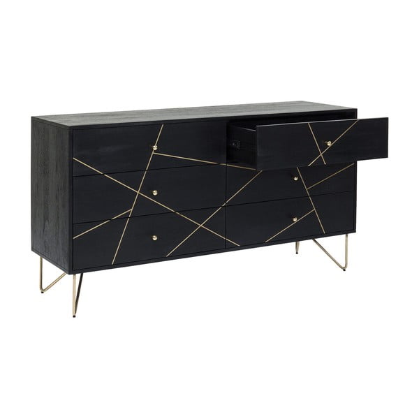 Cassettiera in legno di mango nero , larghezza 145 cm Gold Vein - Kare Design