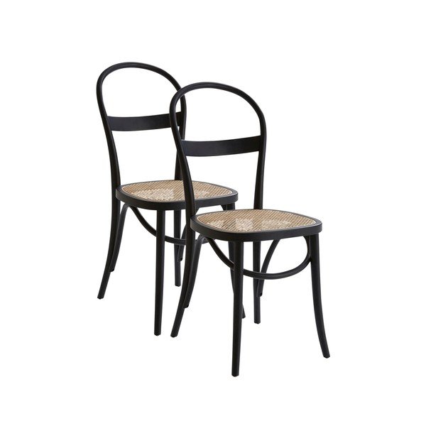 Sedie da pranzo in set nere in betulla massiccia 2 pz Rippats – Jotex