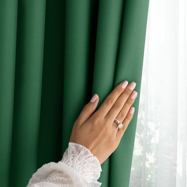 Tenda parzialmente oscurante verde scuro 140x270 cm Carli – Restilo-image-2