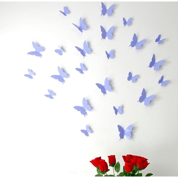 Set di 12 adesivi 3D viola Farfalle - Ambiance